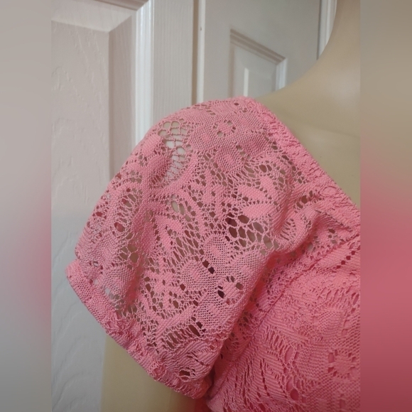 Kristen Nicole women's size large pink knit blouse shirt top - Picture 2 of 8